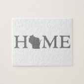 Wisconsin Zuhause Staat Shaped Letter Gray Word Ar Puzzle (Horizontal)