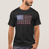 Wisconsin Zuhause Staat Wi American Flag Patriotic T-Shirt (Vorderseite)