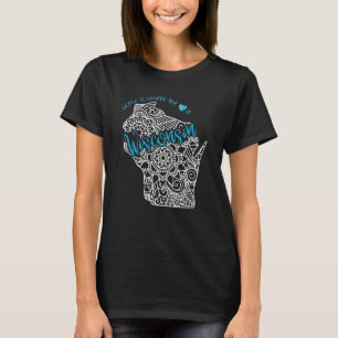 Wisconsin Zuhause Staat Wi Mandala Map USA T-Shirt