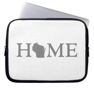 Wisconsin Zuhause Staat Word Art Laptopschutzhülle