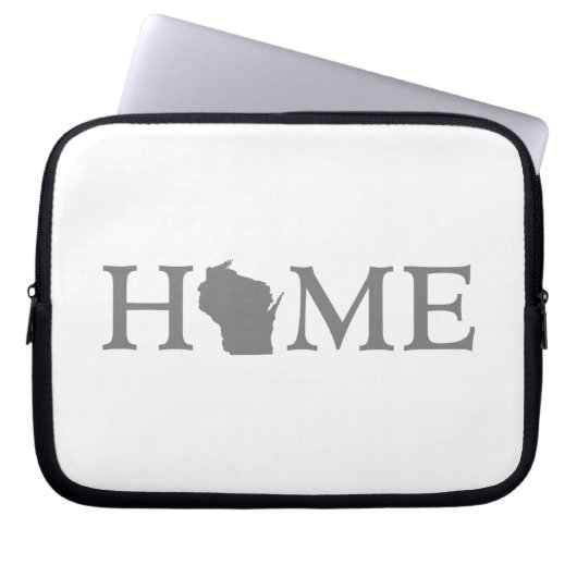 Wisconsin Zuhause Staat Word Art Laptopschutzhülle (Vorderseite)