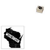 Wisconsin Zuhause Vintag Distressed Map Silhouette Gummistempel (Stempel)