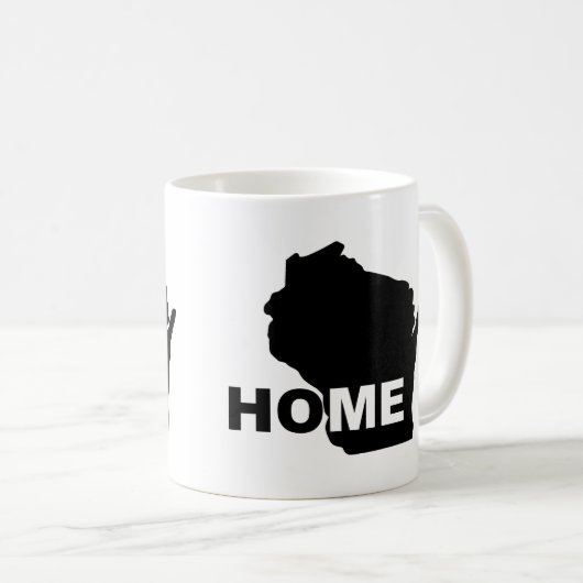 Wisconsin-Zuhause weg von Staats-Tasse oder Kaffeetasse (VorderseiteRechts)
