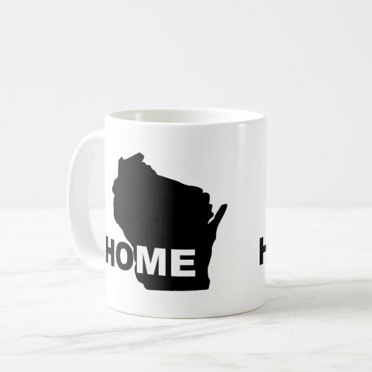 Wisconsin-Zuhause weg von Staats-Tasse oder Kaffeetasse (Vorderseite Links)