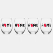 Wisconsin Zuhause Weinglas Ohne Stiel (Hinten)