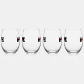 Wisconsin Zuhause Weinglas Ohne Stiel (Rechts)