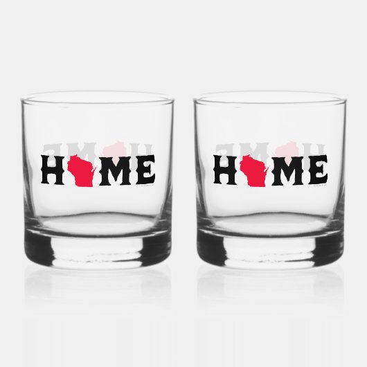 Wisconsin Zuhause Whiskyglas (Vorderseite)