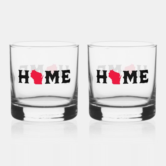 Wisconsin Zuhause Whiskyglas (Rückseite)