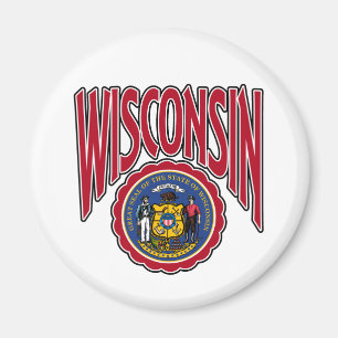 Wisconsinbogen und -Siegel Magnet