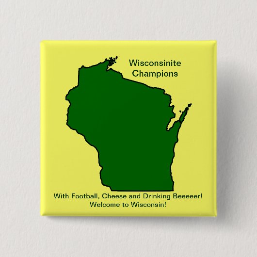 Wisconsinite Champions Football, Käse und Bier Button (Vorderseite)
