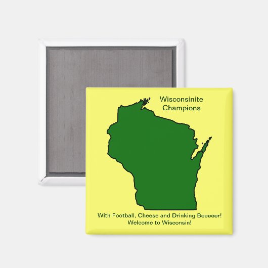 Wisconsinite Champions Football, Käse und Bier Magnet (Vorderseite/Rückseite)