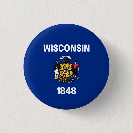 Wisconsinite Flag, Fahne von Wisconsin Button (Vorderseite)
