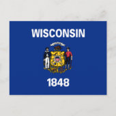 Wisconsinite Flag, Fahne von Wisconsin Postkarte (Vorderseite)