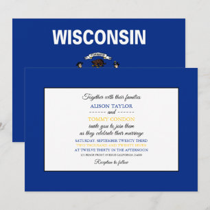 Wisconsinite Flag, Flag Wisconsin Wedding Einladung