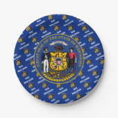 Wisconsinite Flag & Seal, Wisconsin Pappteller (Vorderseite)