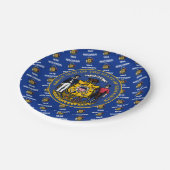 Wisconsinite Flag & Seal, Wisconsin Pappteller (Schrägansicht)