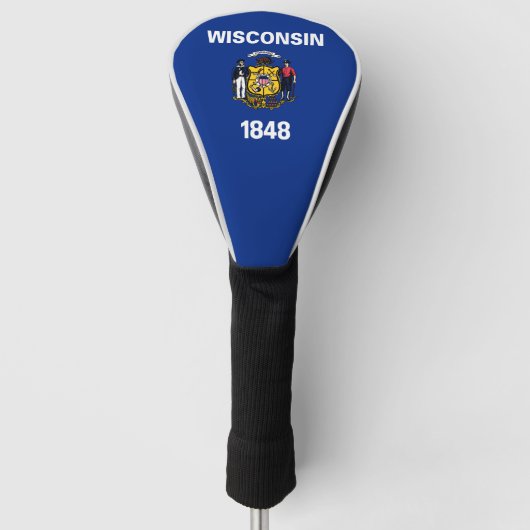 Wisconsinitsche Flagge, amerikanische Staatsflagge Golf Headcover (Vorderseite)