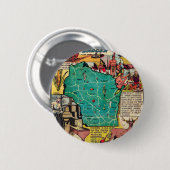 Wisconsinkarte und -tatsachen button (Vorne & Hinten)