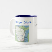 Wisconsinsymbole u. -karte zweifarbige tasse (Vorderseite Links)