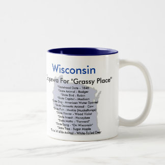 Wisconsinsymbole u. -karte zweifarbige tasse
