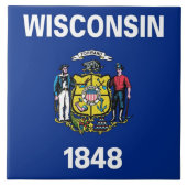 Wiscosnin State Flag Tile Fliese (Vorderseite)
