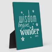 Wisdom beginnt in Wunderzitat Fotoplatte (Seite)