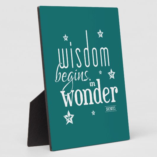 Wisdom beginnt in Wunderzitat Fotoplatte (Seite)