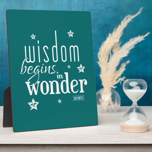 Wisdom beginnt in Wunderzitat Fotoplatte (Seite)