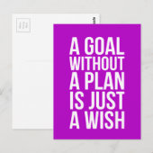 WISDOM: EIN ZIEL OHNE PLAN IST NUR EIN WI POSTKARTE (Vorne/Hinten)