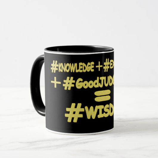 "WISDOM EQUATION" Niedliches Ausdrucksdesign. Jetz Tasse (Vorderseite Links)