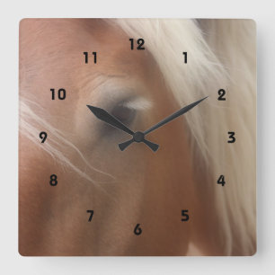 Wisdom Eye Of A Horse Animal Quadratische Wanduhr
