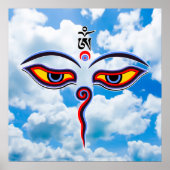 Wisdom Eyes Of Buddha - Bodhnath temple eyes Poster (Vorne)