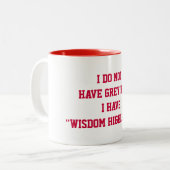 WISDOM HIGHLIGHTS KEINE GRAUHAARKAFFEE-TASSE ZWEIFARBIGE TASSE (Vorderseite Links)