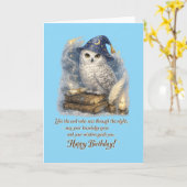 Wisdom & Knowledge Snow Owl Happy Birthday Card Karte (Gelbe Blume)
