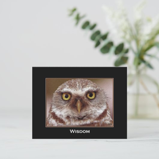 WISDOM OWL POSTKARTE (Stehend Vorderseite)
