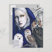 Wisdom Owls Shaman Fantasy Postcard Postkarte (Vorne/Hinten)