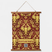 Wisdom & Prosperity: The Regal Elephant Symbol Wal Wandteppich Mit Holzrahmen (Vorderseite)