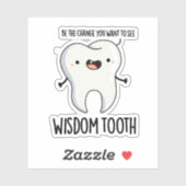Wisdom Tooth Funny Dental Wise Tooth Puff Aufkleber (Blatt)