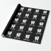 Wisdom Tooth Funny Dental Wise Tooth Puff Dark BG Geschenkpapier (Ungerollt)