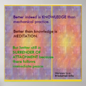 WISDOM-Zitate aus Bhagavad Gita Poster (Vorne)