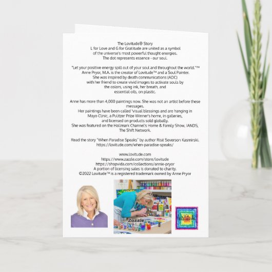 Wisdome Blogs Lovitude Blank Note Card Dankeskarte (Rückseite)