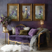 Wisdom's Muse Deep Purple Iris Gold Sage Garden Seidenpapier