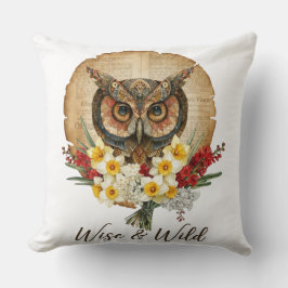 Wise and Wild Boho Owl Art Kissen