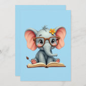 Wise Baby Elephant Einladung (Vorne/Hinten)