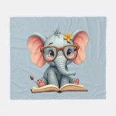Wise Baby Elephant Fleecedecke (Vorderseite (Horizontal))