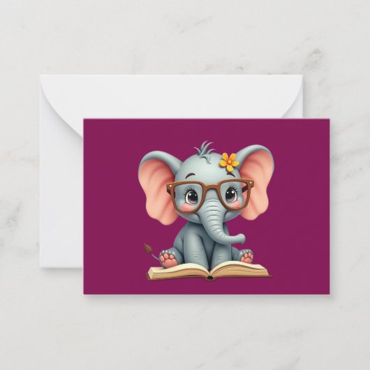 Wise Baby Elephant Mitteilungskarte (Vorderseite)