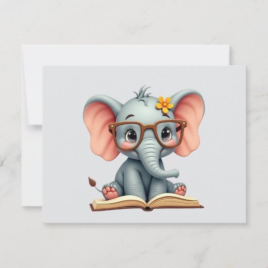 Wise Baby Elephant Mitteilungskarte (Vorderseite)