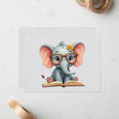 Wise Baby Elephant Mitteilungskarte (Vorderseite/Rückseite Beispiel)