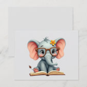 Wise Baby Elephant Mitteilungskarte (Vorne/Hinten)