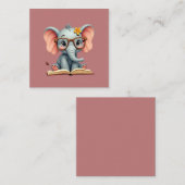 Wise Baby Elephant Quadratische Visitenkarte (Vorne/Hinten)